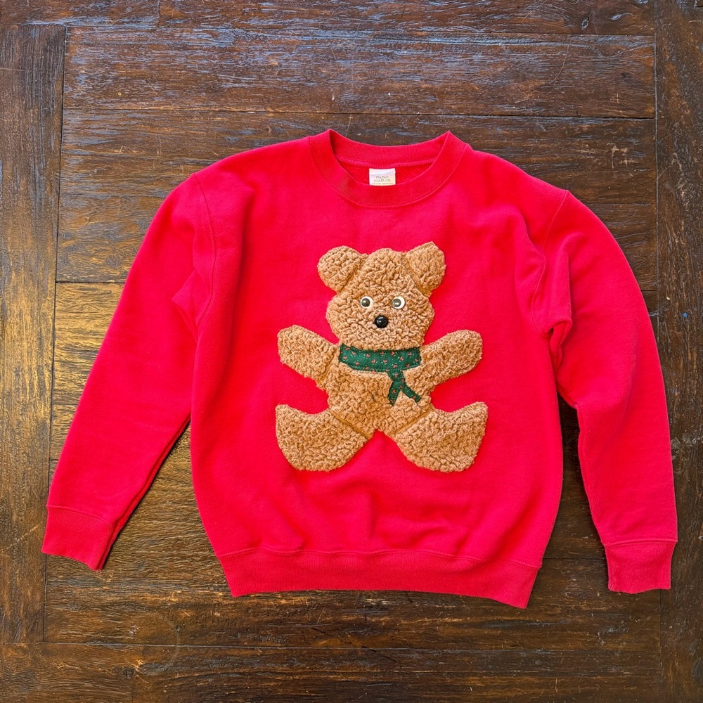 Hanes EcoSmart Kids' Crewneck Sweatshirt Red w/Appliqué YM (10-12)